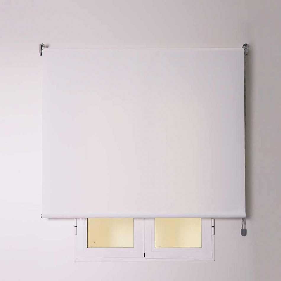 Estore de enrolar tela branca com corrente