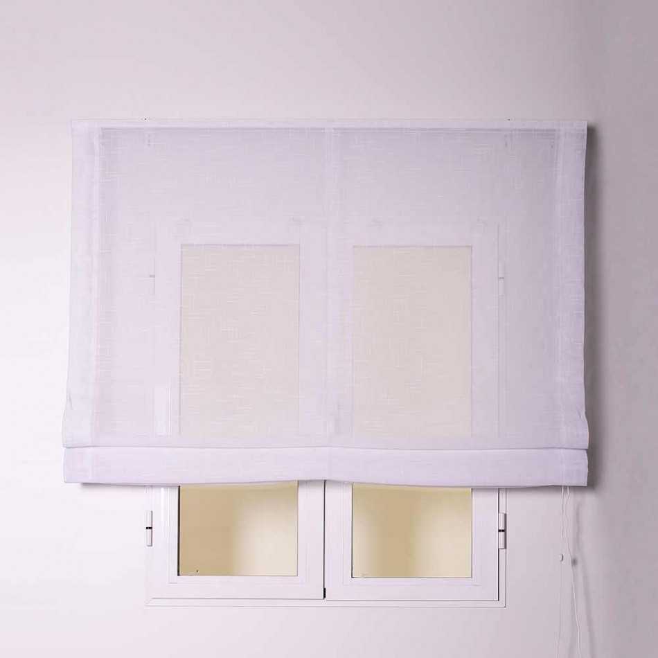 Estore de tecido MORRIS branco com cordão