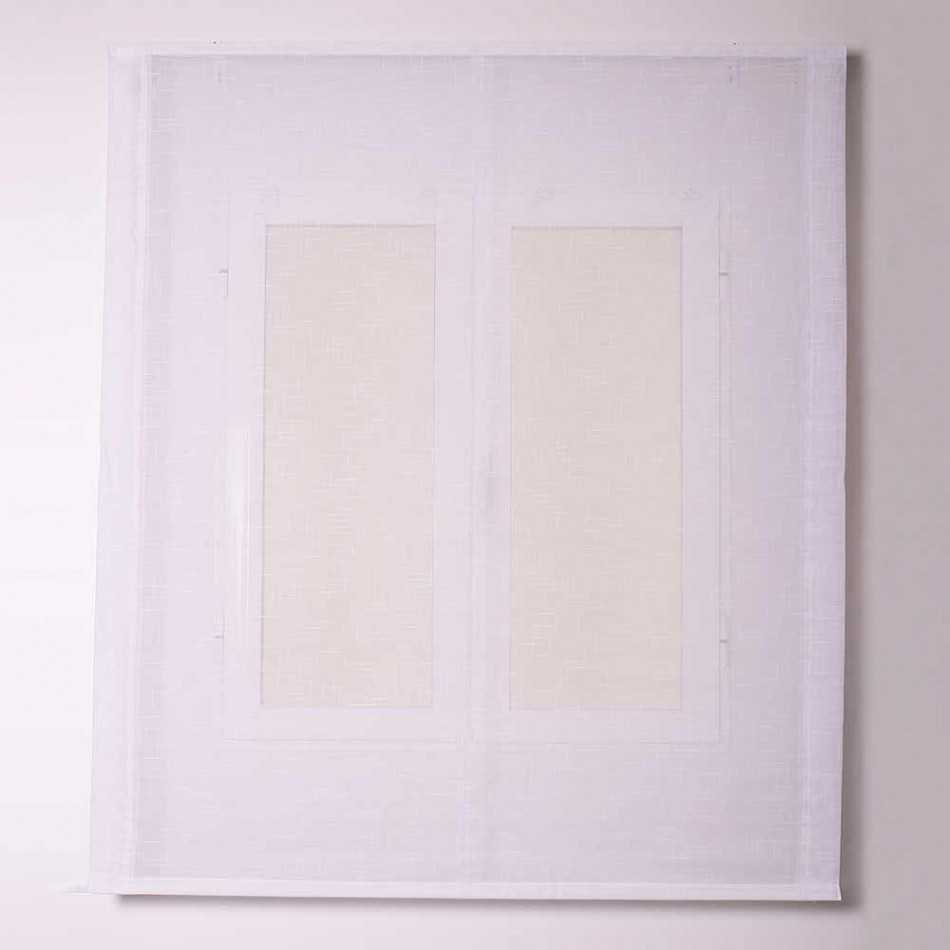 Estore de tecido MORRIS branco com cordão