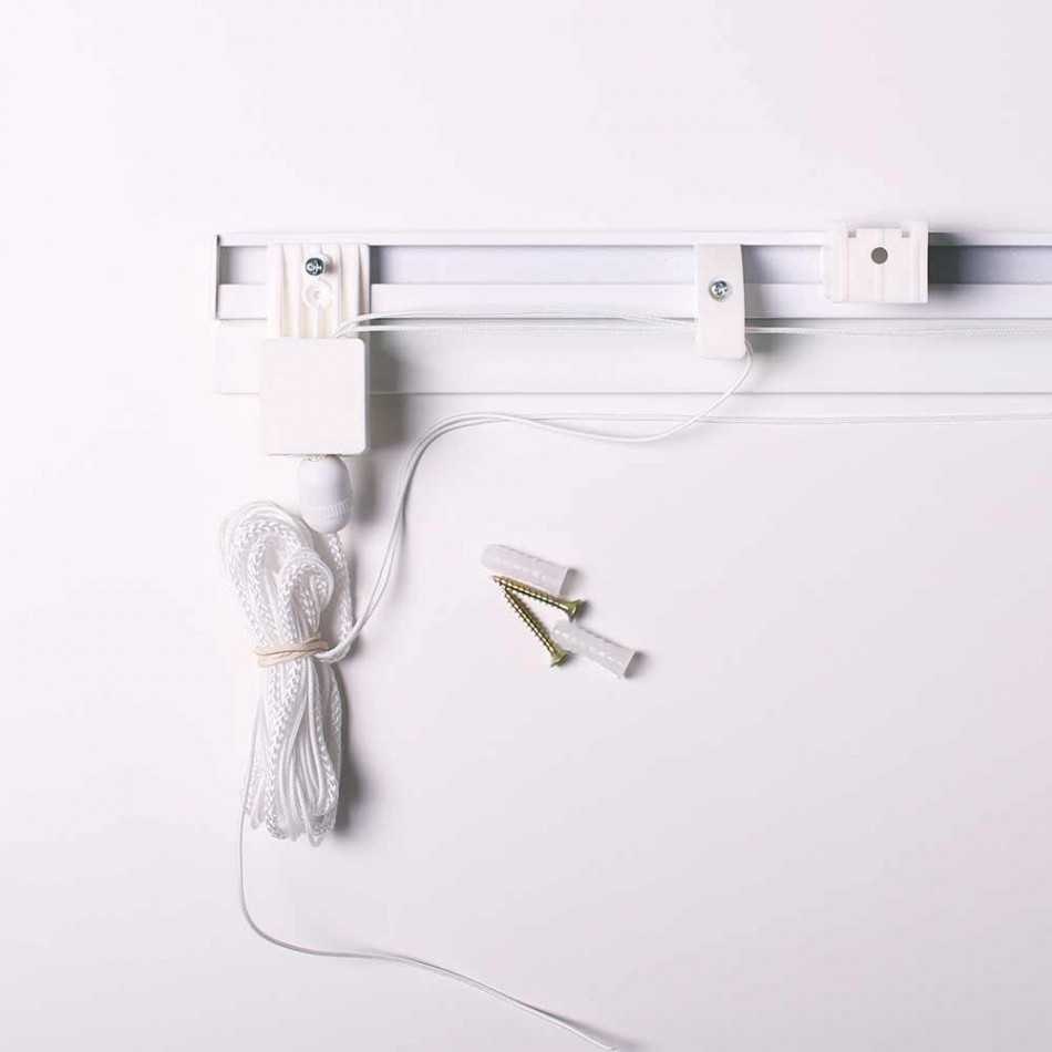 Estore de tecido MORRIS branco com cordão