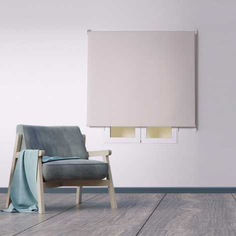 Estore de enrolar tela  bege com corrente