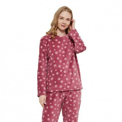 Pijama coral Snow grená pijama-inverno