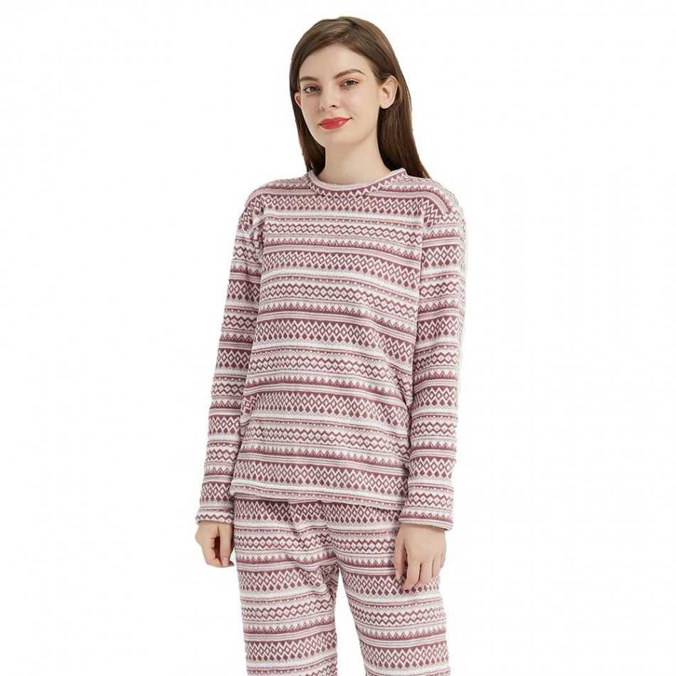 Pijama coral Loreto Lilás roupa-para-estar-em-casa