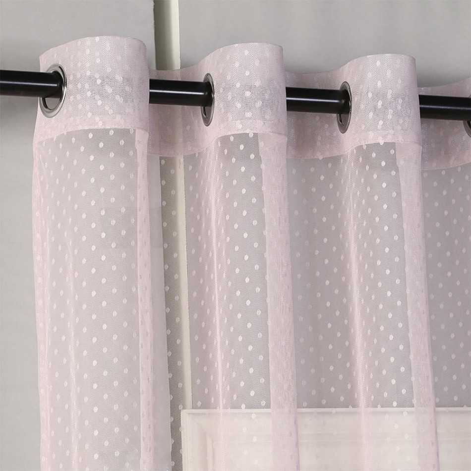 Cortina Plumeti Rosa cortinas-transparentes