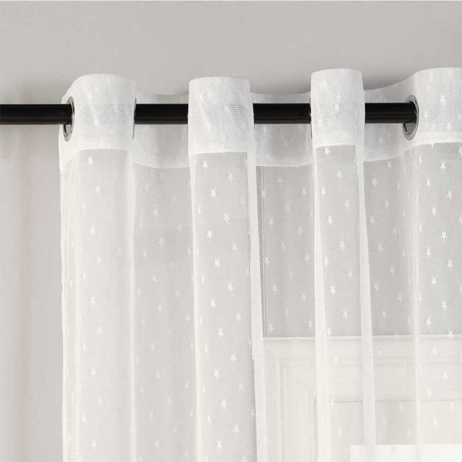 Cortina Estrellitas natural cortinas-transparentes