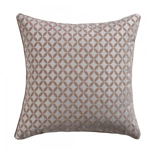 Almofada jacquard chenilla Elsa arena/branco 55x55