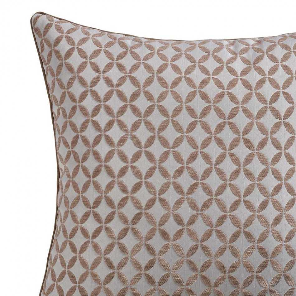 Almofada jacquard chenilla Elsa arena/branco 55x55