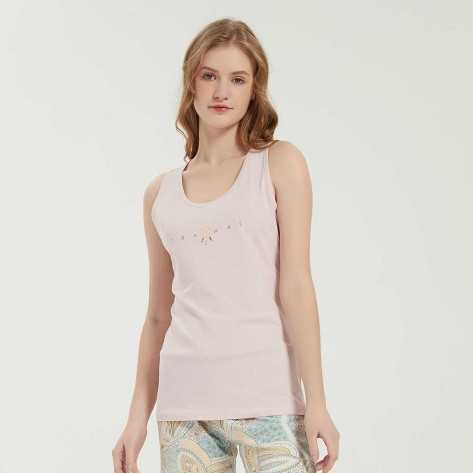 Pijama curto algodão Serena terracota pijamas-curtos-mulher