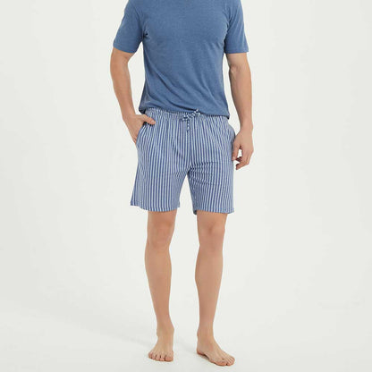 Pijama curto masculino Eliot em algodão índigo