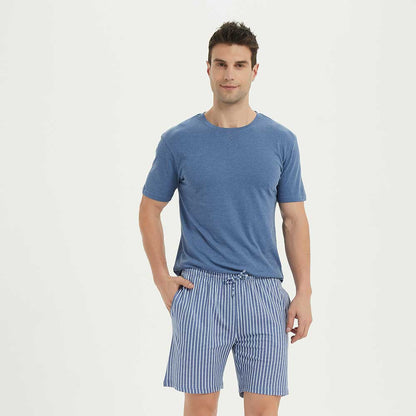 Pijama curto masculino Eliot em algodão índigo