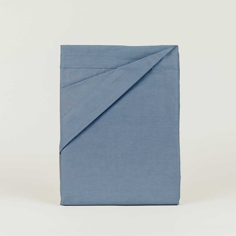 Conjunto de lençóis de algodão percal índigo