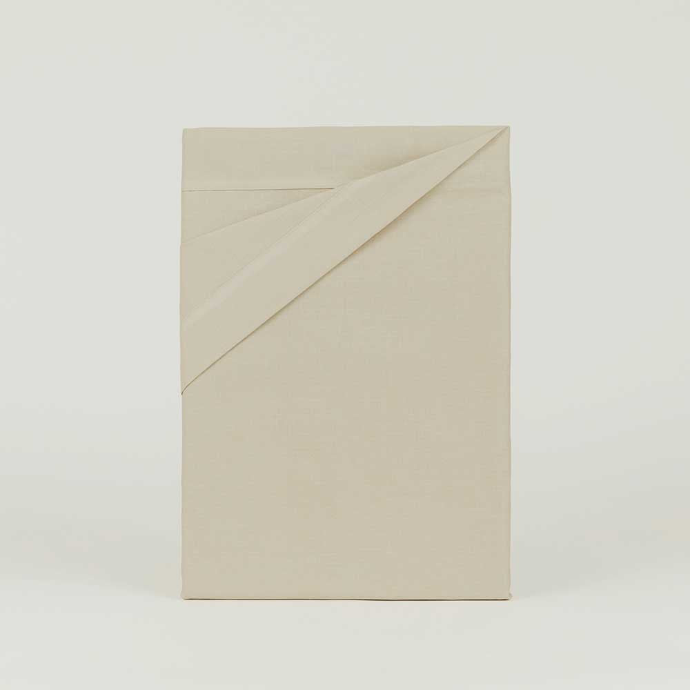 Conjunto de lençóis de algodão percal cor areia