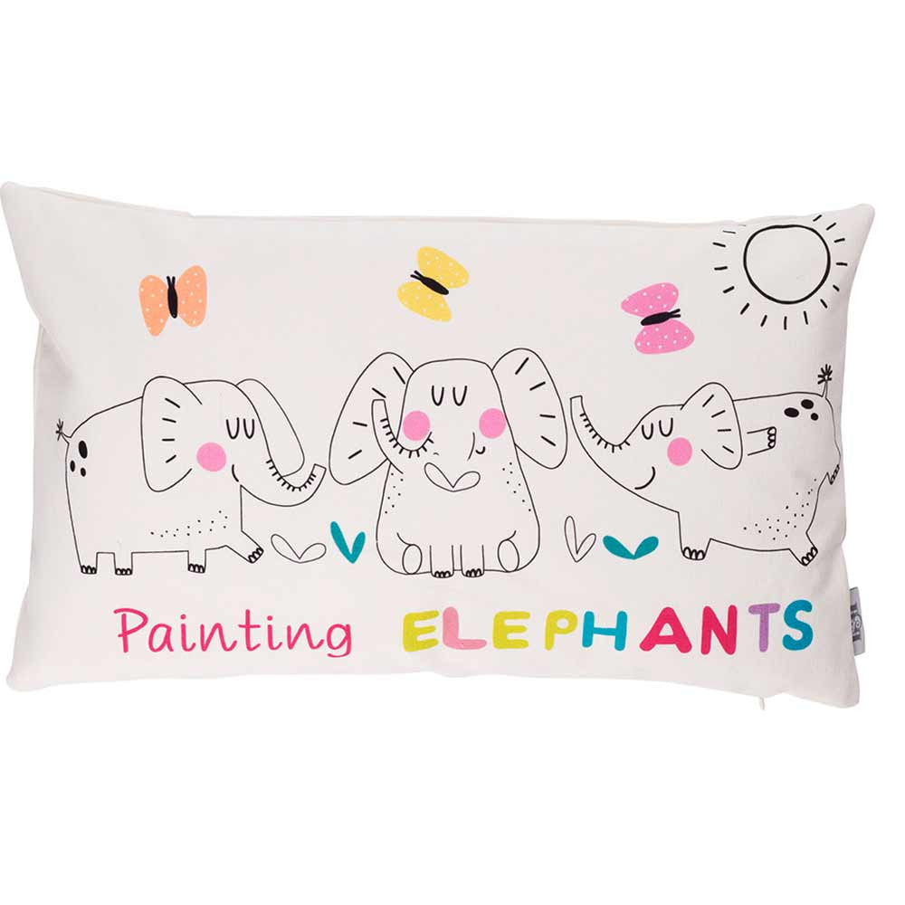 Conjunto de 2 capas de almofada com estampa de elefante