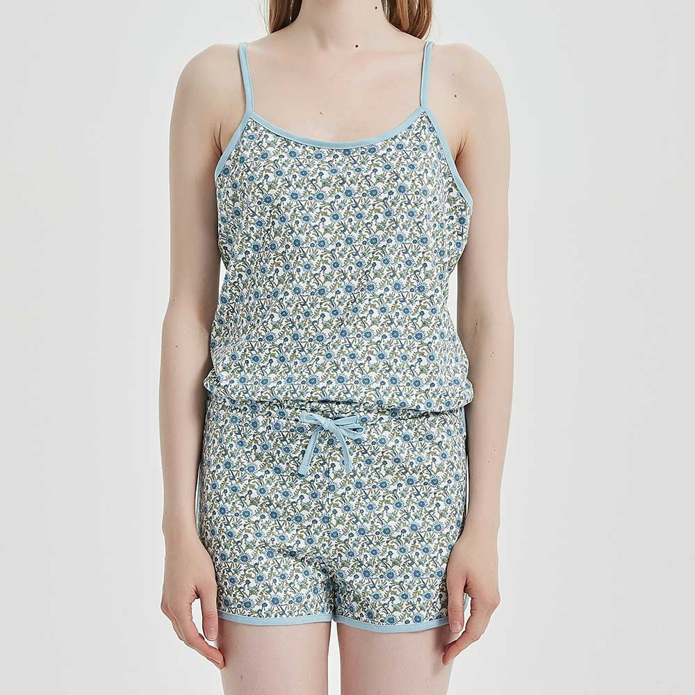 Macacão Irene de algodão azul