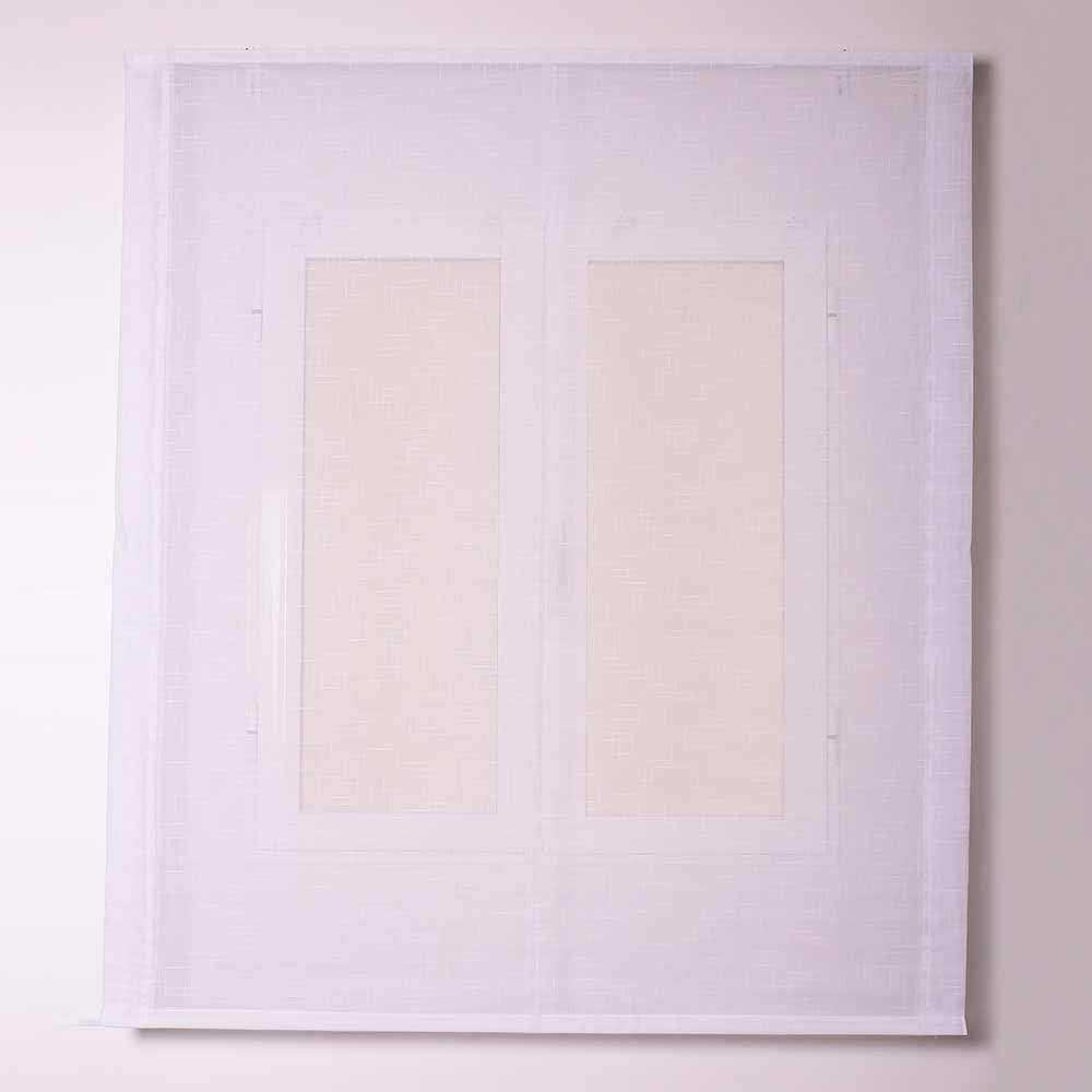 Cortina romana branca Morris com cordão