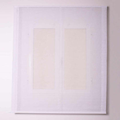 Cortina romana branca Morris com cordão