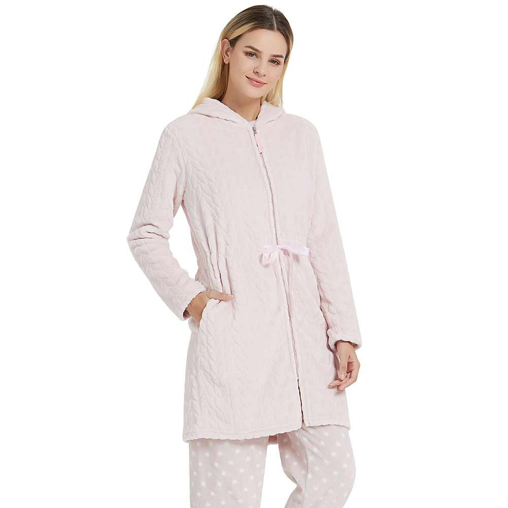 Terciopelo - Roupão rosa com capuz