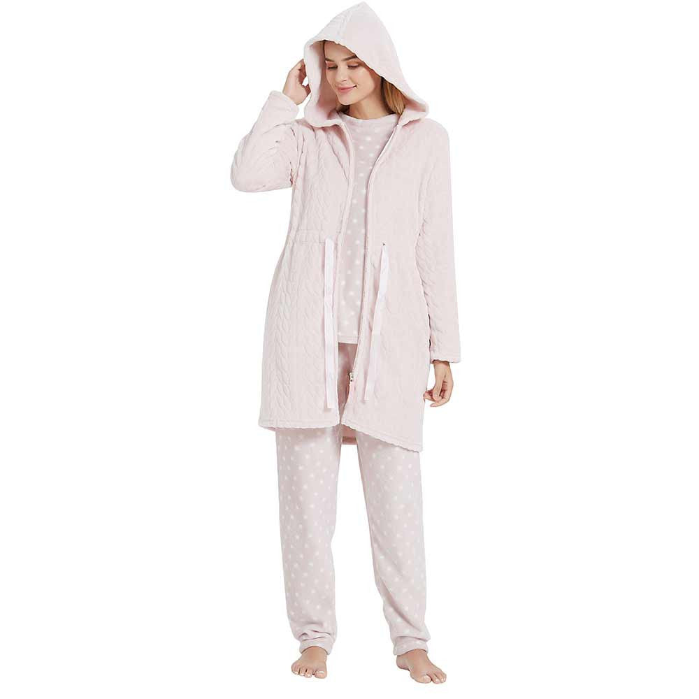 Terciopelo - Roupão rosa com capuz