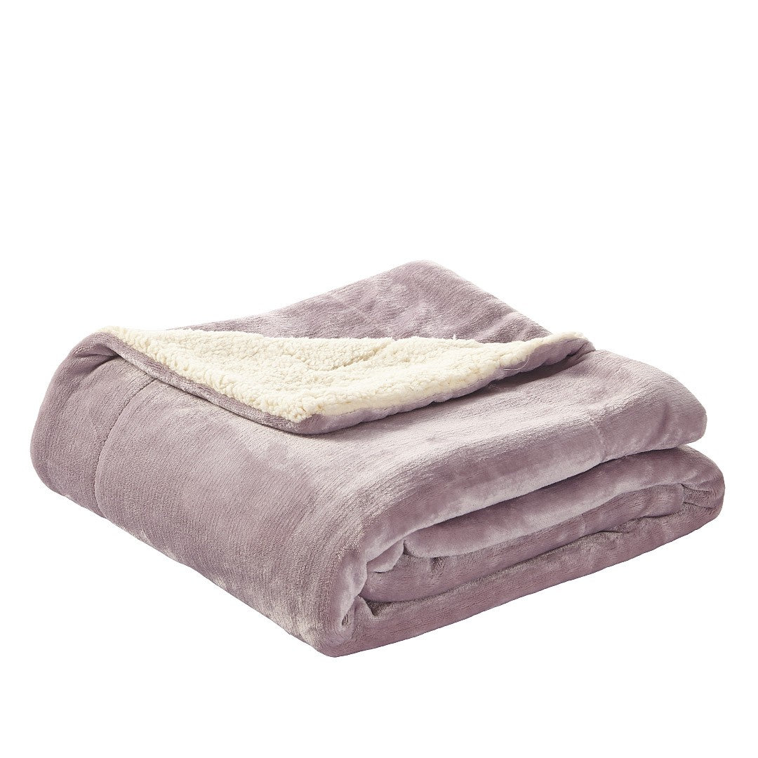 COPERTA SHERPA IN VELLUTO SOLIDO