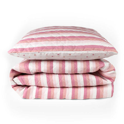 Colcha Nuria rosa listrada
