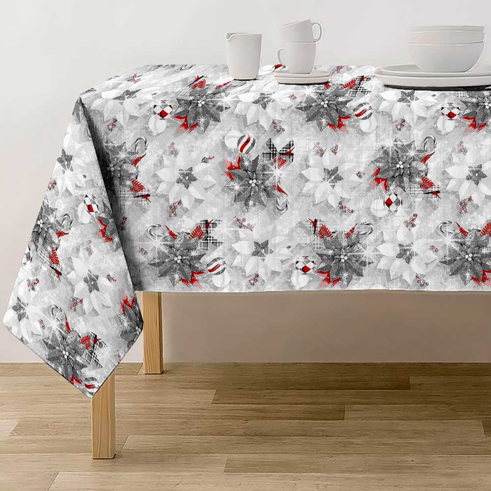 Toalha de mesa cinza suave