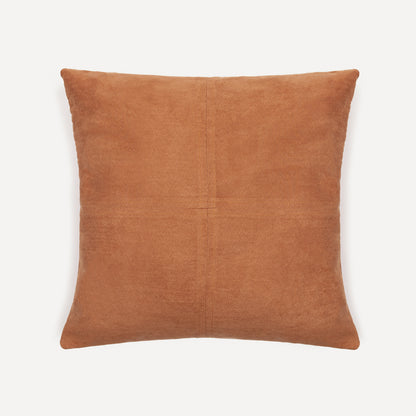 Almofada quadrante em camurça cor mandarim - capa + enchimento