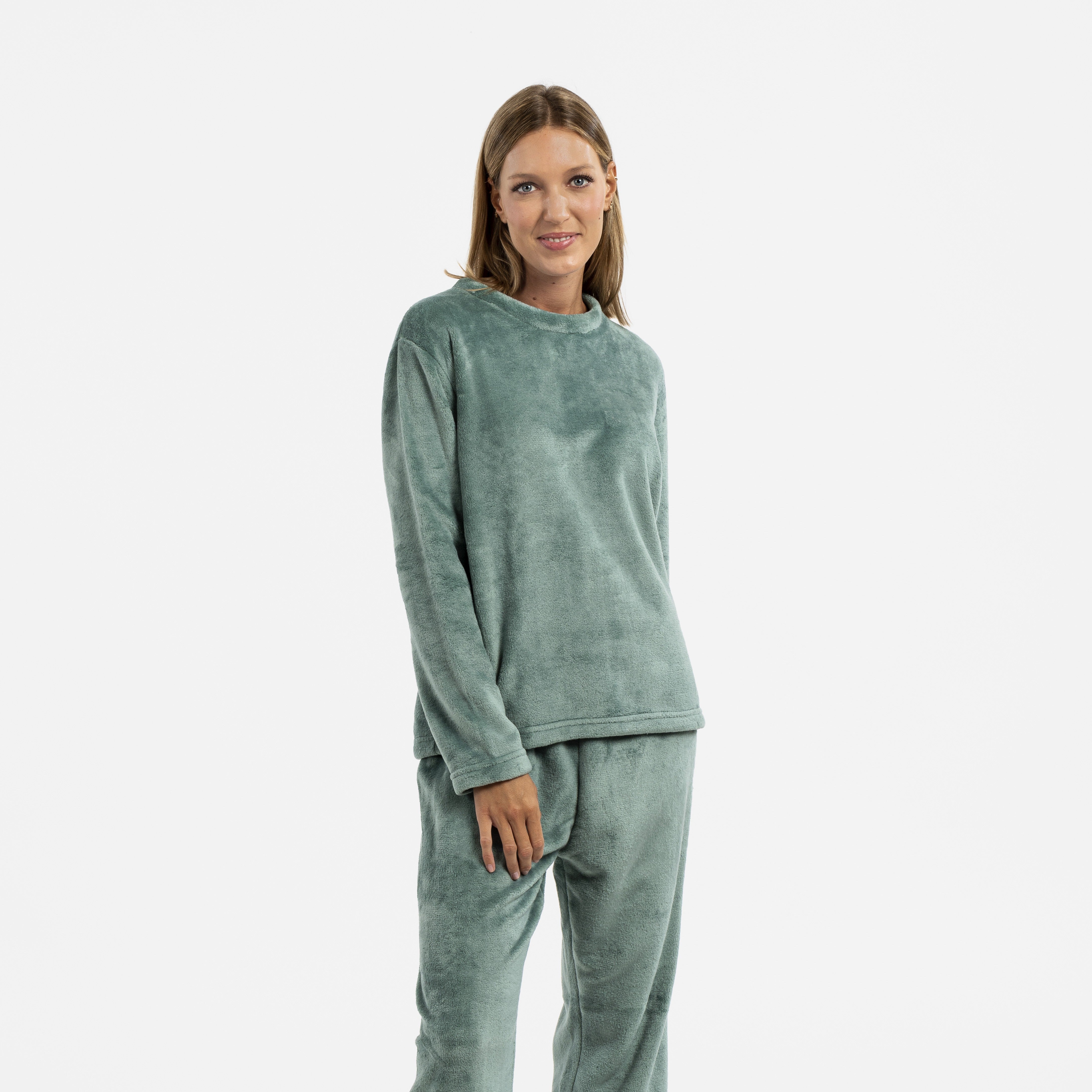 pijama francês de veludo verde