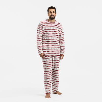 Pijama masculino de lã coral, Filipo vermelho