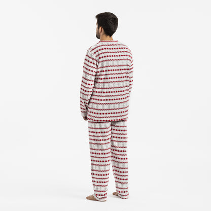 Pijama masculino de lã coral, Filipo vermelho