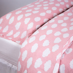 Capa de edredom de flanela rosa nuvem para solteiro