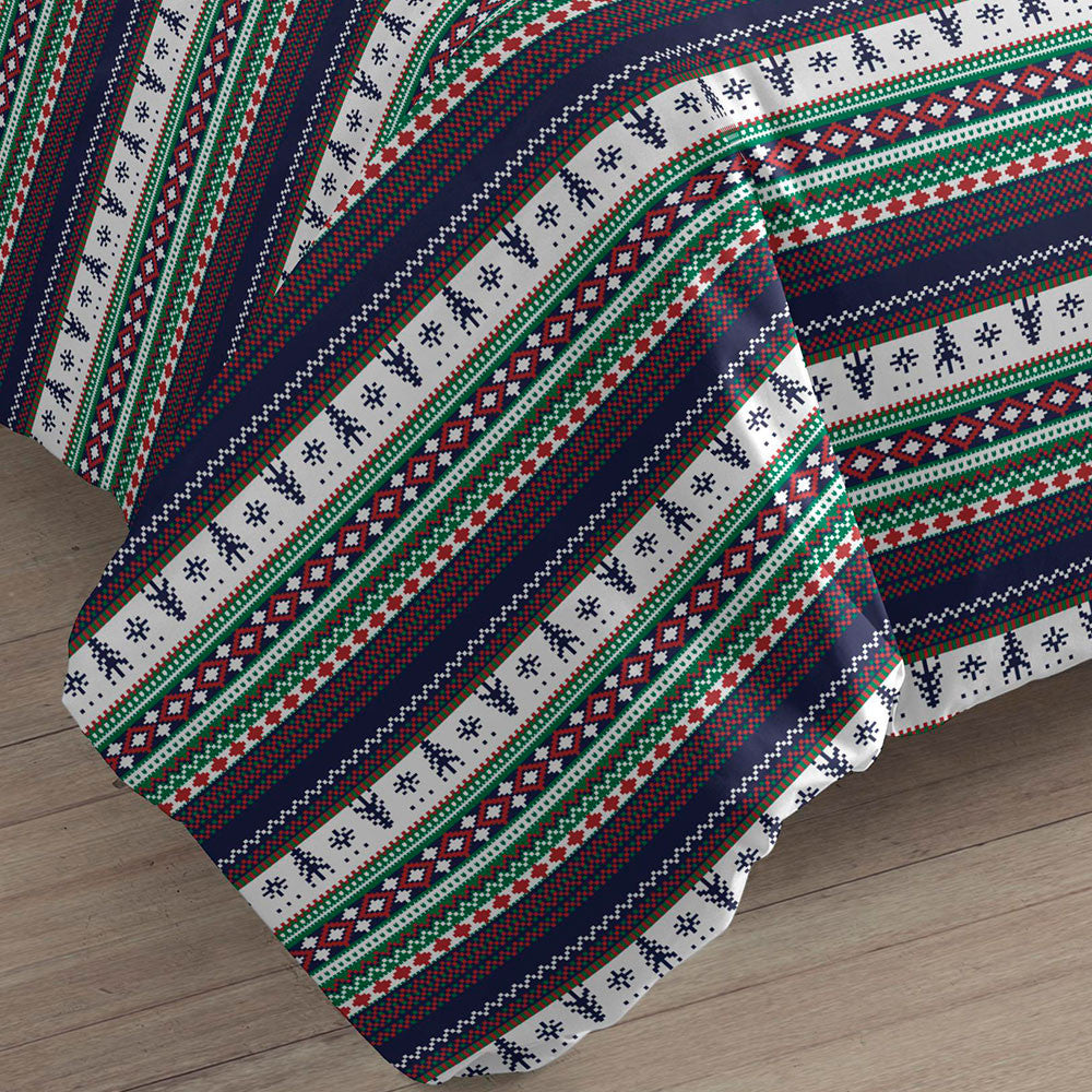 Capa de edredom de algodão natalina para solteiro