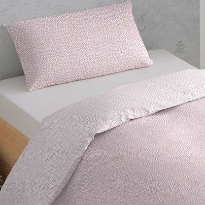 Capa de edredom de casal Cloti em algodão rosa claro