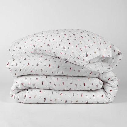 Capa de edredom de algodão Little Ship Single