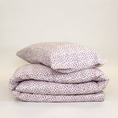 Capa de edredom de solteiro Melisa em algodão rosa