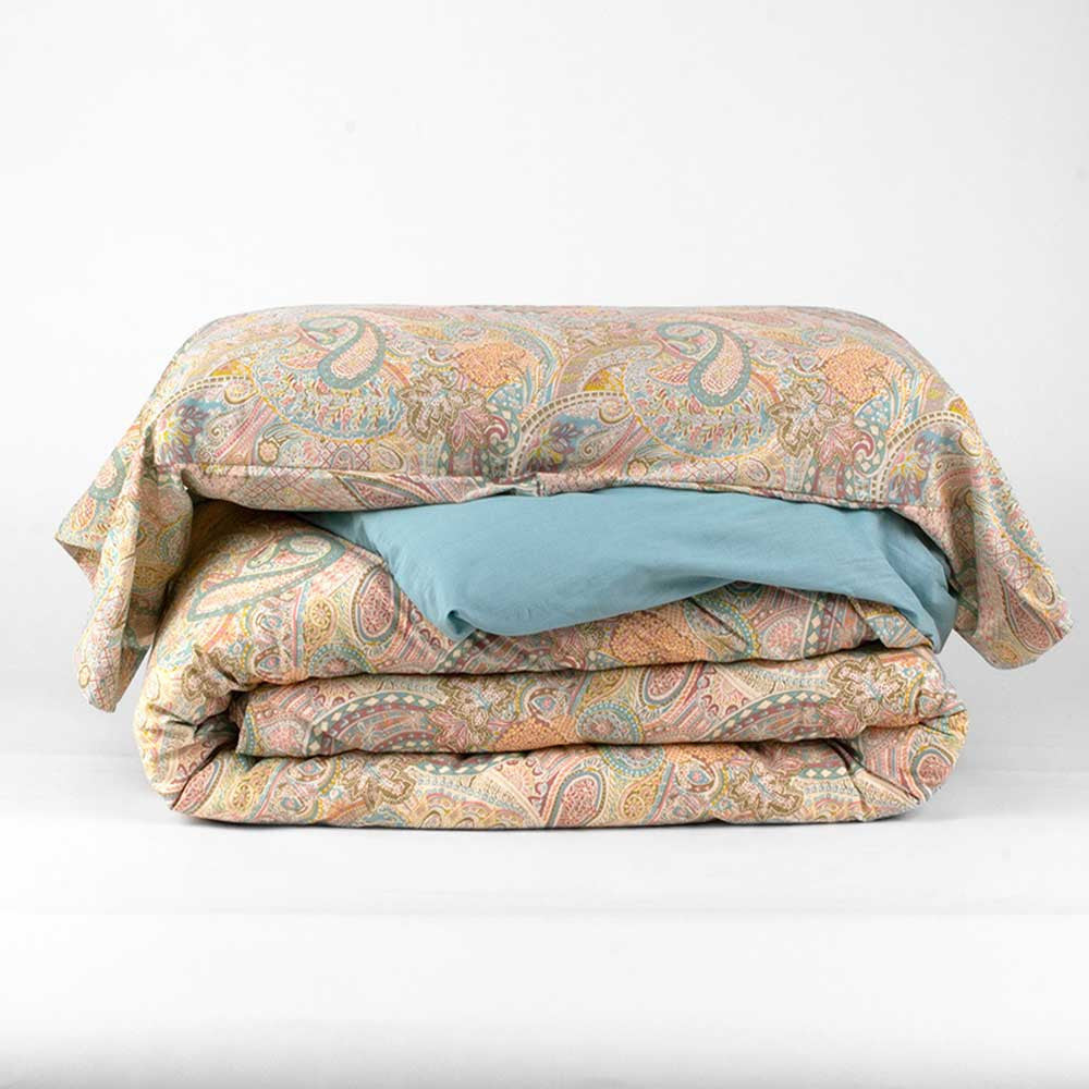 Capa de edredom individual Susi em algodão marrom