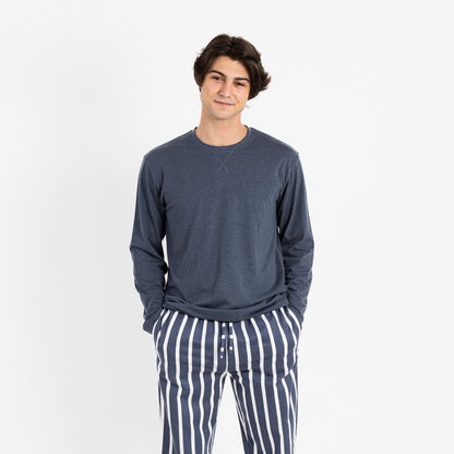 Pijama masculino de flanela azul Palermo
