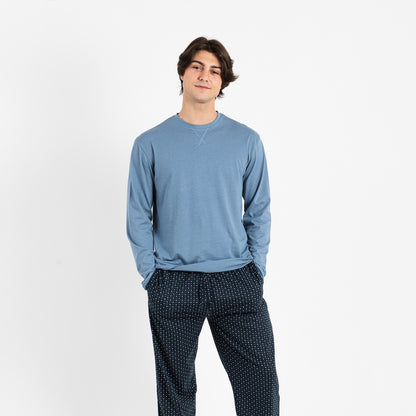 Pijama masculino de flanela, Indigo Diamond