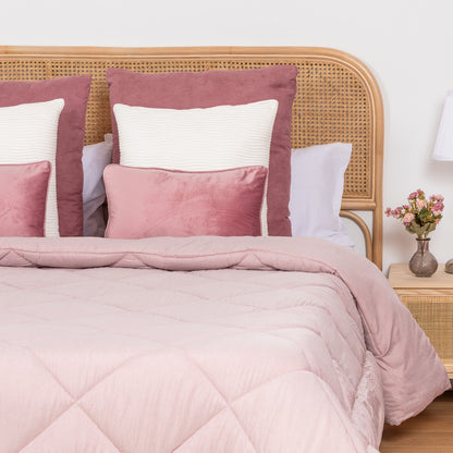 Edredom liso com efeito desgastado