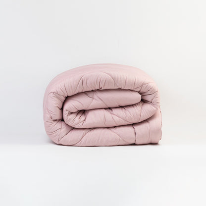 Edredom liso com efeito desgastado