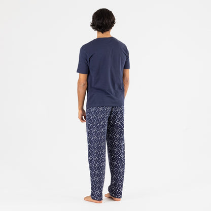 Pijama masculino Yelco de manga curta azul marinho
