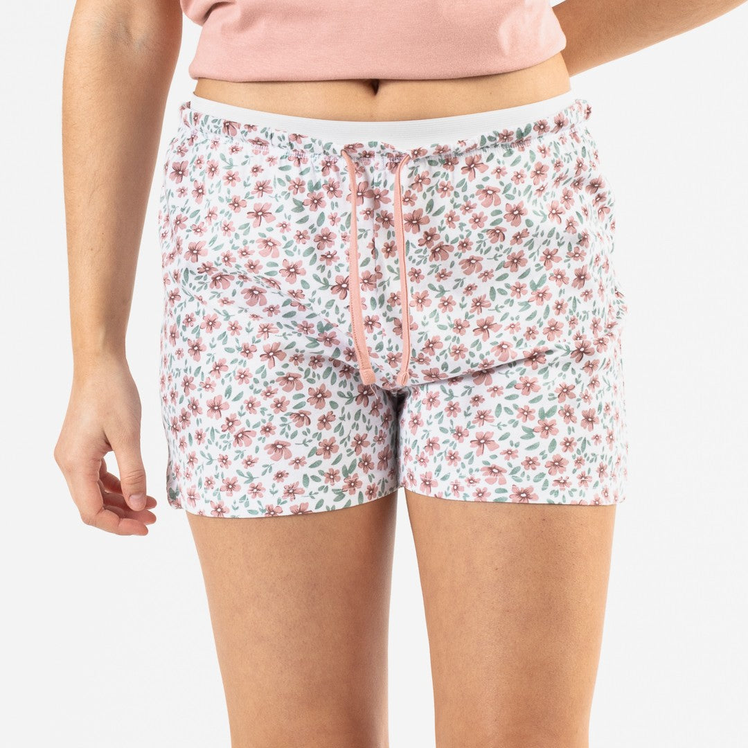 Pijama curto de algodão rosa Vita