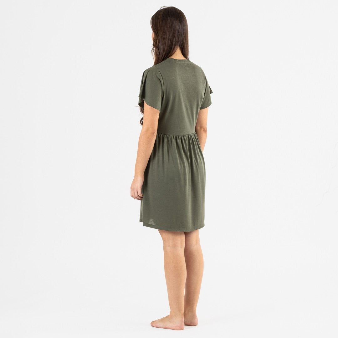 Camisola de manga curta verde-caça