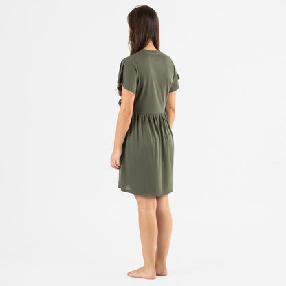 Camisola de manga curta verde-caça