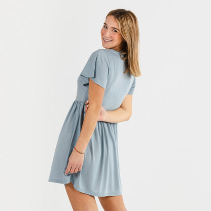 Camisola de dormir índigo de mangas curtas