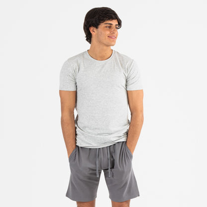 Conjunto de treino curto masculino, cinza - carvão