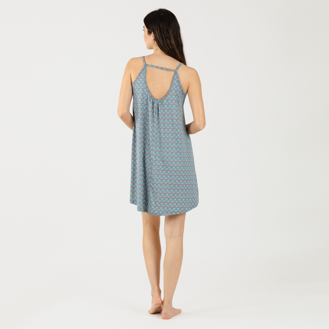 Vestido Hello Indigo de malha de seda