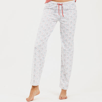 Pijama longo de algodão Lorena Marsala