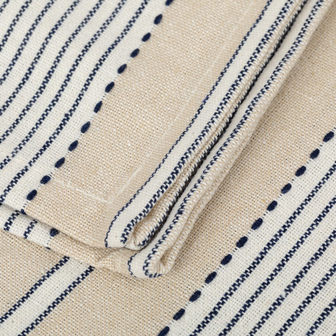 Toalha de mesa listrada cor areia