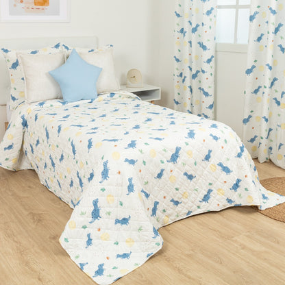 Colcha bouti Indigo dinosaur