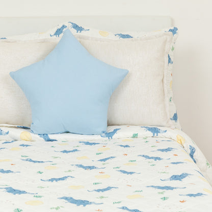 Colcha bouti Indigo dinosaur